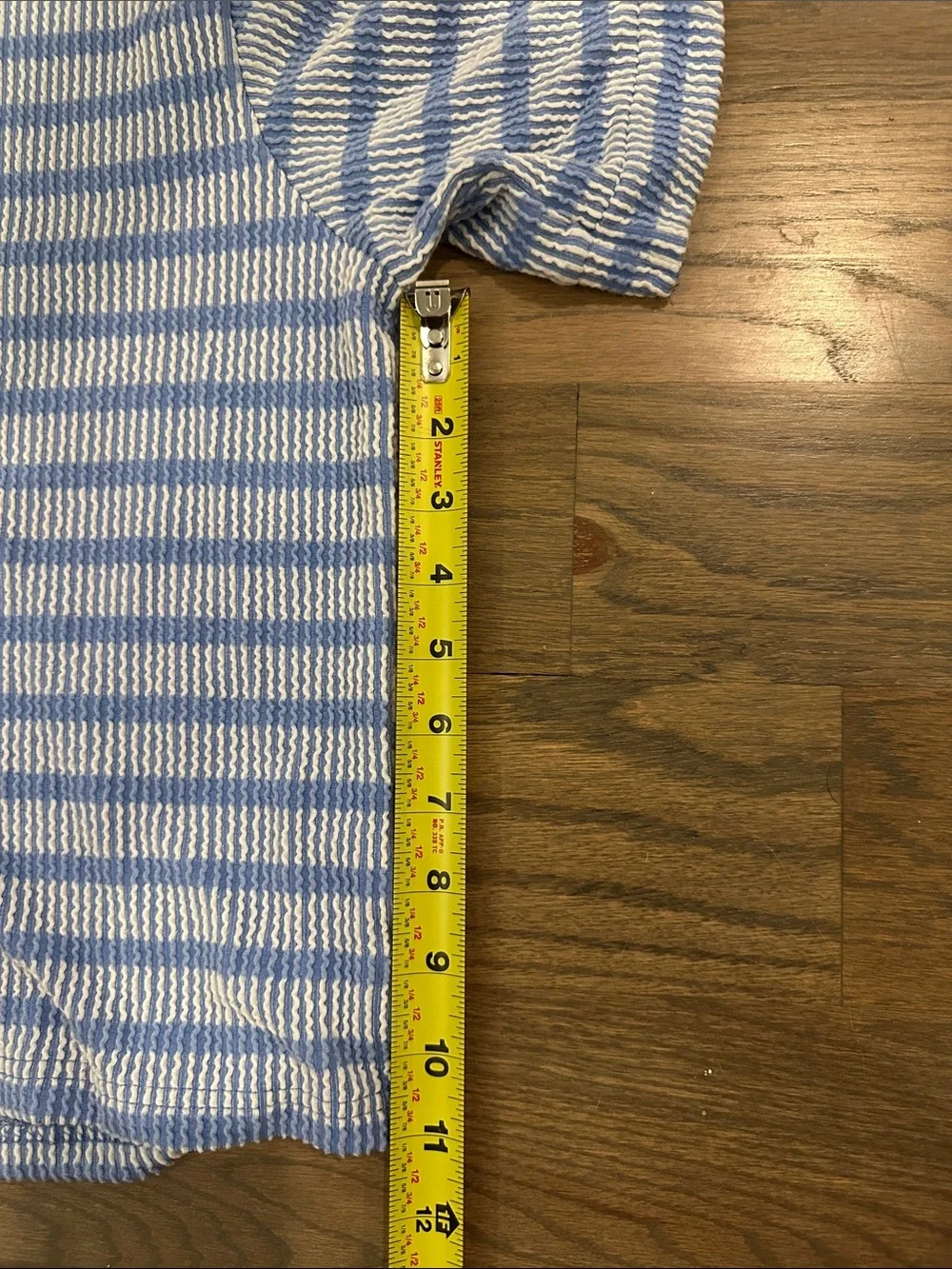 Zenana Women’s Light Blue & White Striped Lounge Set - Short Sleeve Top & Shorts